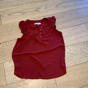 Red sleeveless loft dress shirt size XS